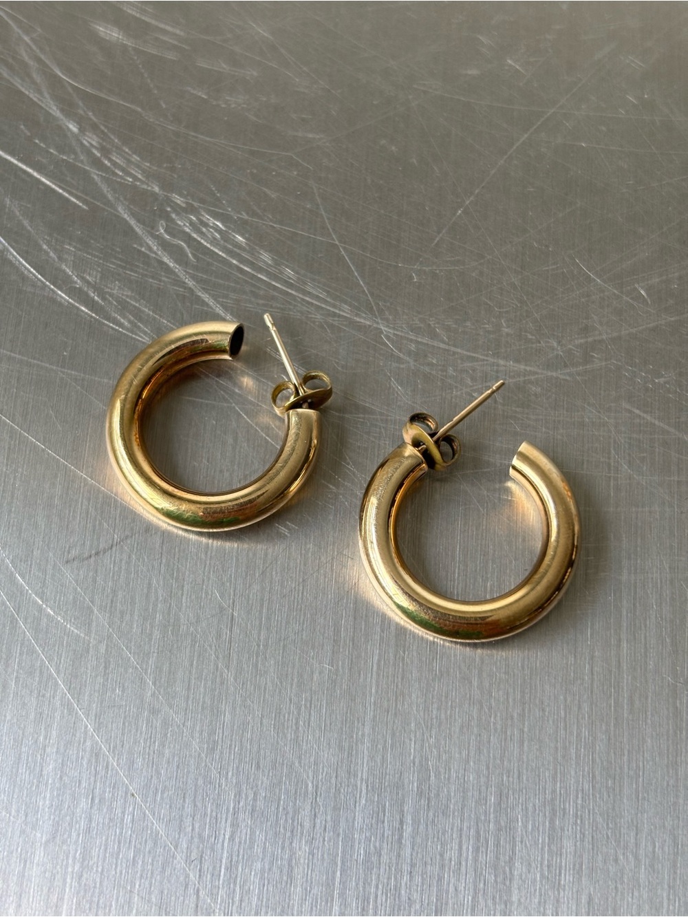 Laura Lombardi Mini Curve Gold-Finish Thick Hoop Earrings - Brass & 14k Gold
